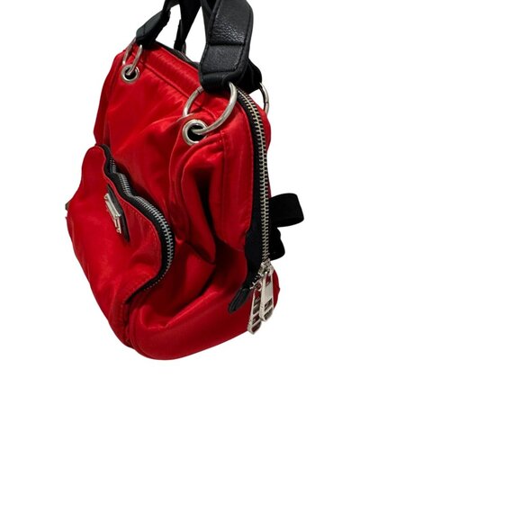 Madden Girl Red Backpack Purse Mini Small Nylon Zipper Pockets Handles - Picture 3 of 9